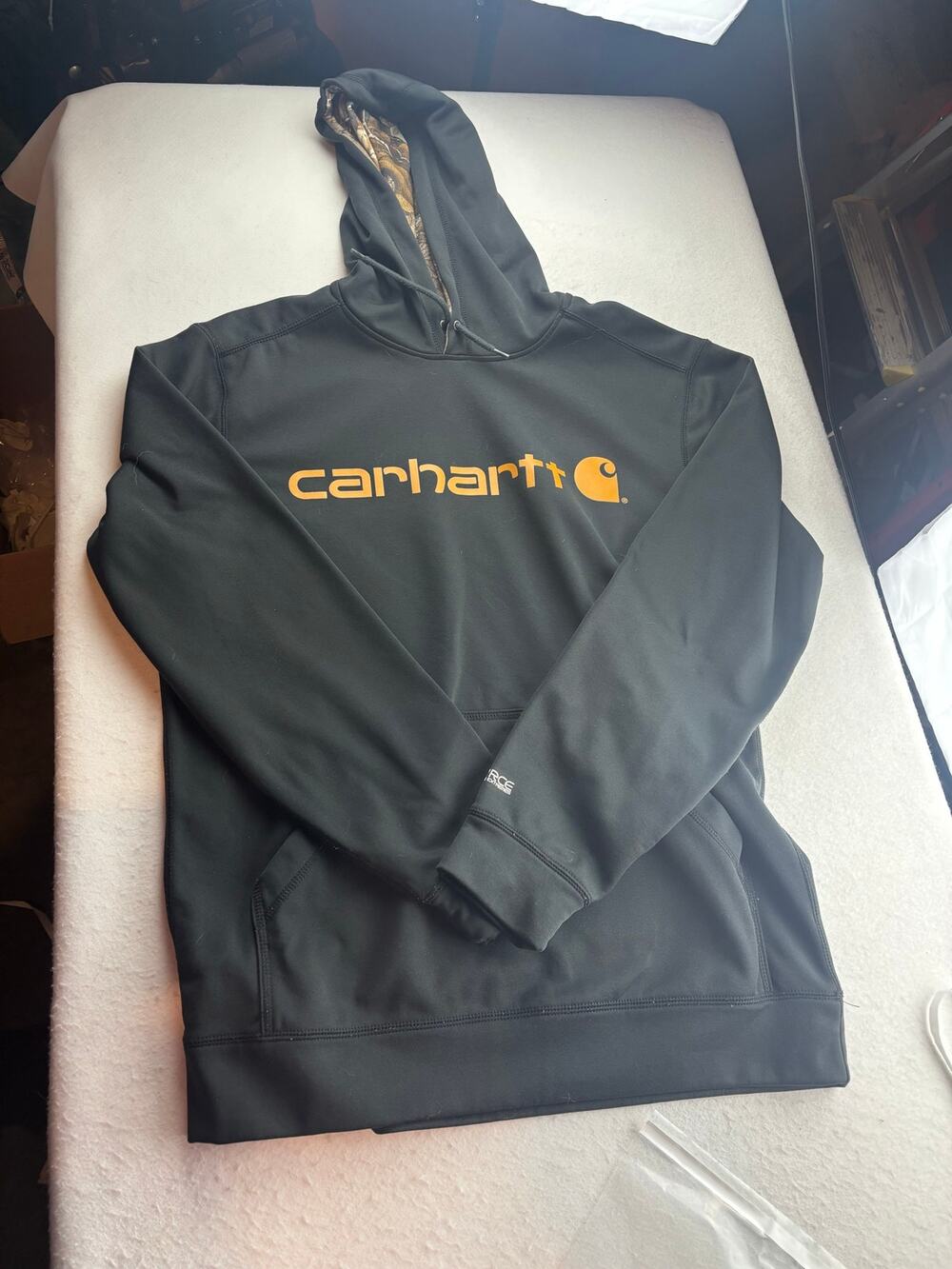 Carhartt Force Black Relaxed Fit Hoodie Size Medium